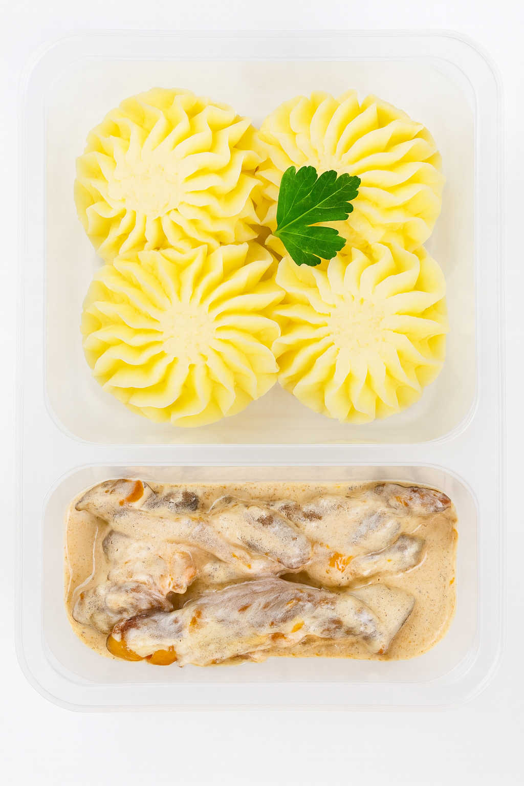 Упак Бефстроганов с картофельным пюре (1порц)