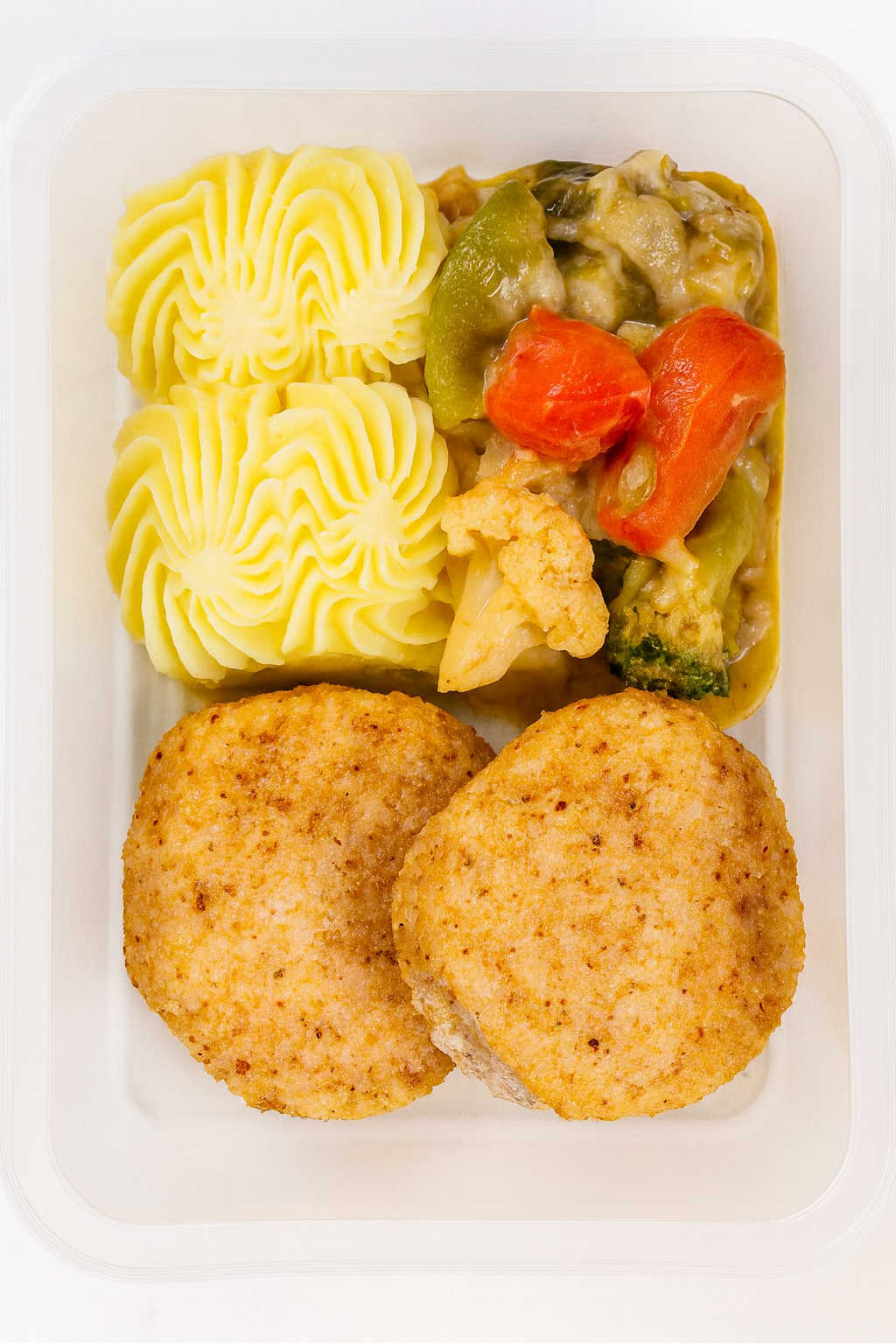 Упак Куриные котлеты с картофельным пюре и овощами (1порц)